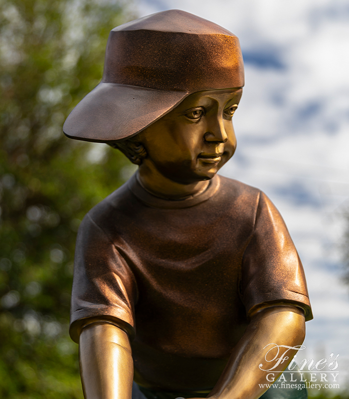 Bronze Statues  - Bronze Statue Of Young Golfer - BS-193